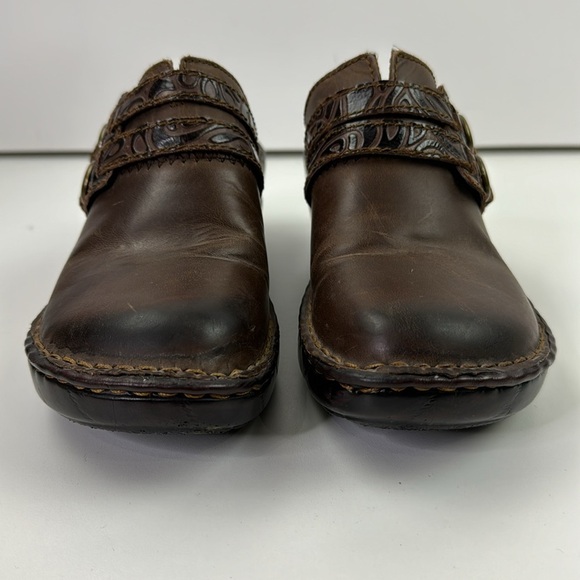 b.o.c. brown leather slip on clog mule shoes - Picture 2 of 14